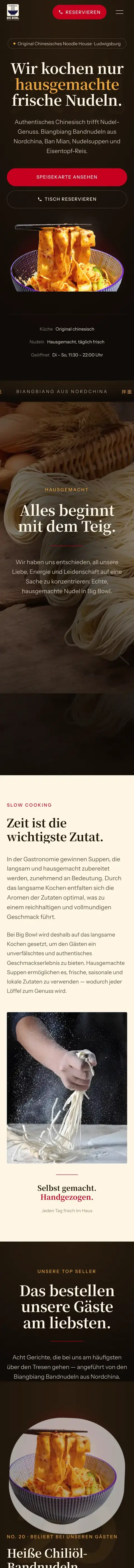 Big Bowl Noodle House Ludwigsburg, Website von All in One Webdesign