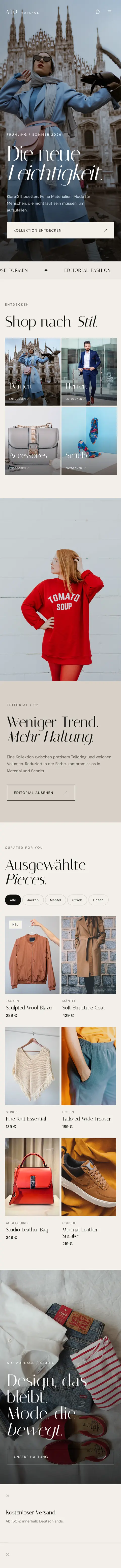 Fashion Website Referenz von All in One Webdesign